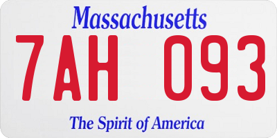 MA license plate 7AH093