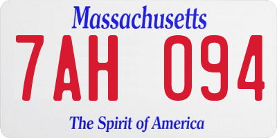 MA license plate 7AH094