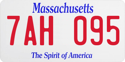 MA license plate 7AH095