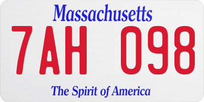 MA license plate 7AH098