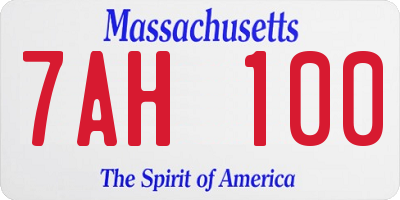 MA license plate 7AH100