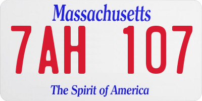 MA license plate 7AH107