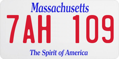 MA license plate 7AH109