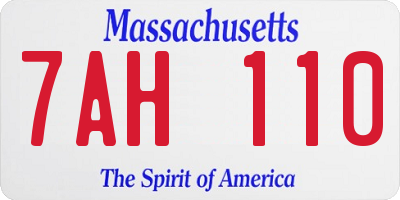 MA license plate 7AH110