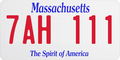 MA license plate 7AH111