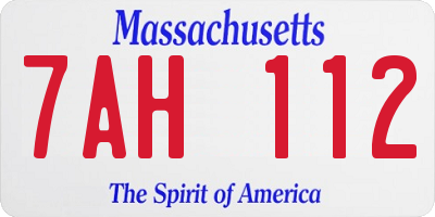 MA license plate 7AH112