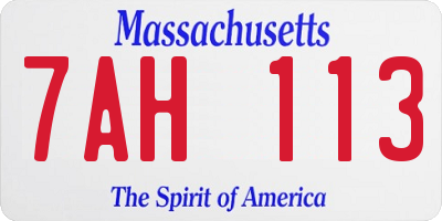 MA license plate 7AH113
