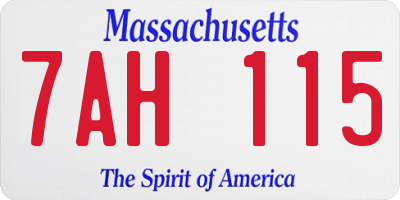 MA license plate 7AH115