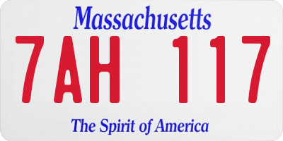 MA license plate 7AH117