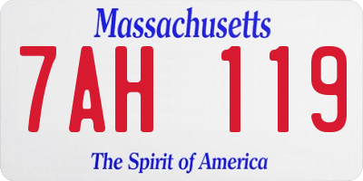 MA license plate 7AH119