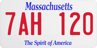 MA license plate 7AH120