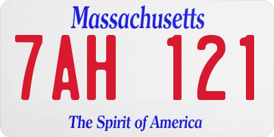 MA license plate 7AH121