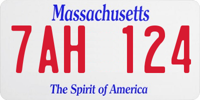 MA license plate 7AH124