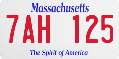 MA license plate 7AH125