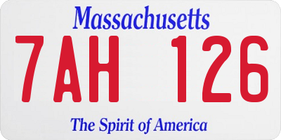 MA license plate 7AH126