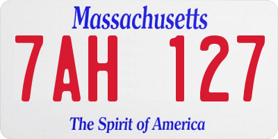 MA license plate 7AH127