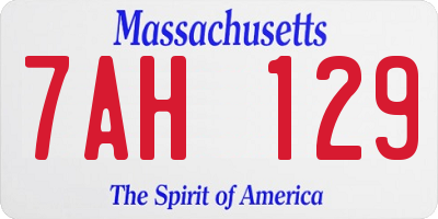 MA license plate 7AH129