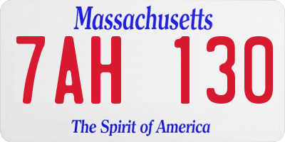 MA license plate 7AH130