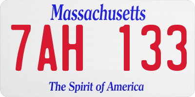 MA license plate 7AH133
