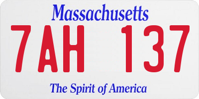 MA license plate 7AH137