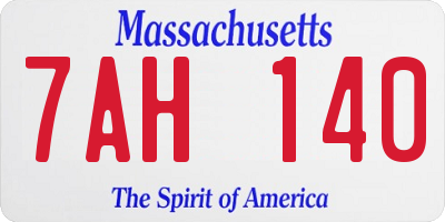 MA license plate 7AH140