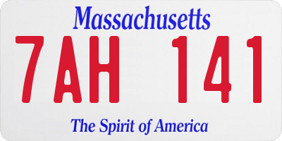 MA license plate 7AH141