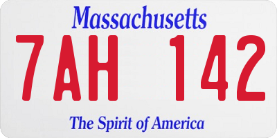 MA license plate 7AH142