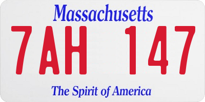 MA license plate 7AH147