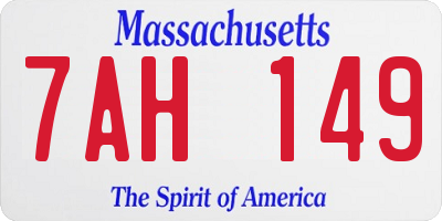 MA license plate 7AH149