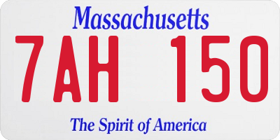MA license plate 7AH150