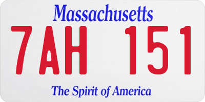 MA license plate 7AH151