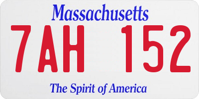MA license plate 7AH152