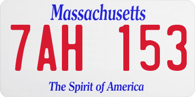 MA license plate 7AH153