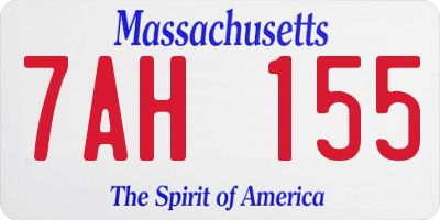 MA license plate 7AH155