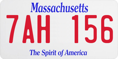 MA license plate 7AH156