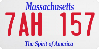 MA license plate 7AH157