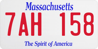 MA license plate 7AH158