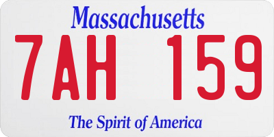 MA license plate 7AH159