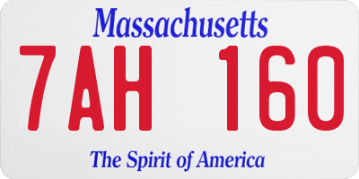 MA license plate 7AH160