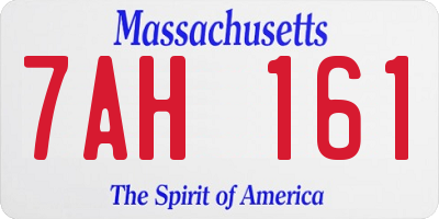 MA license plate 7AH161
