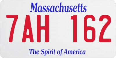 MA license plate 7AH162