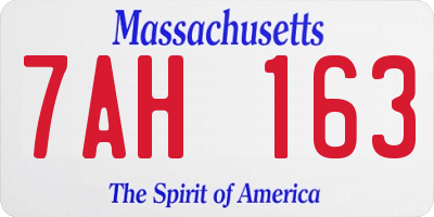 MA license plate 7AH163