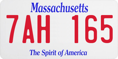 MA license plate 7AH165