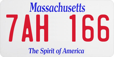 MA license plate 7AH166