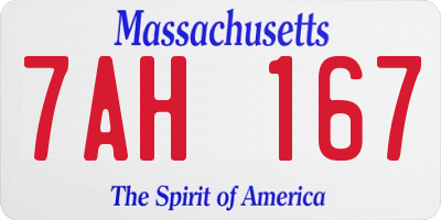 MA license plate 7AH167