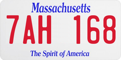 MA license plate 7AH168