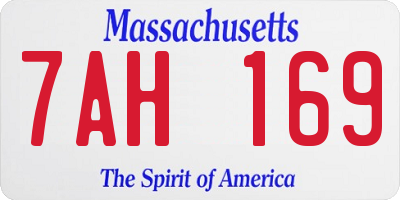MA license plate 7AH169