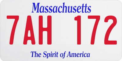 MA license plate 7AH172