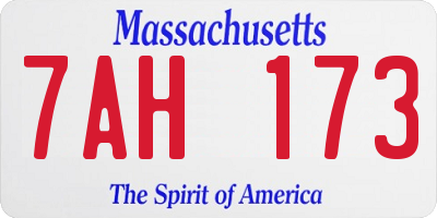 MA license plate 7AH173