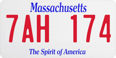 MA license plate 7AH174